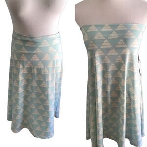 NWT LuLaRoe Azure Blue and White Midi Skirt XXL